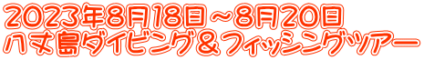 2023年8月18日〜8月20日 八丈島ダイビング&フィッシングツアー